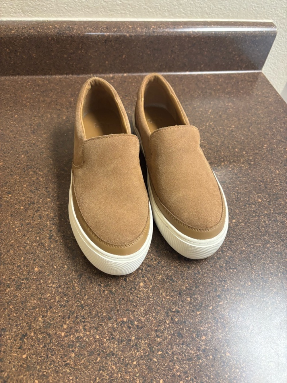 UGG Suede Slip-On Loafers in Chestnut Brown